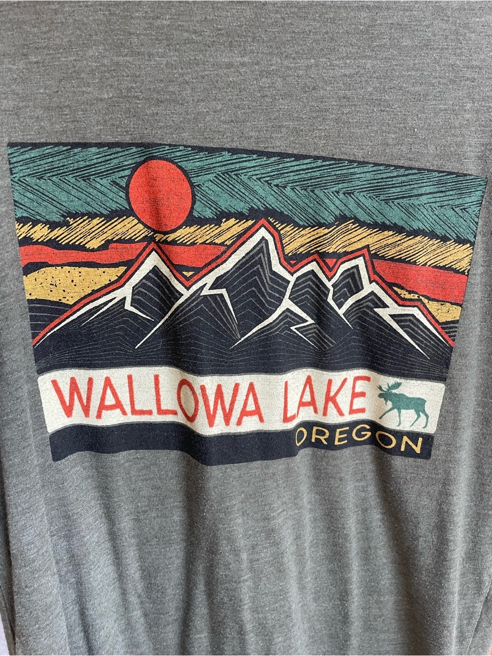 Wallowa Lake Oregon Graphic Tee - Green Adult Small
